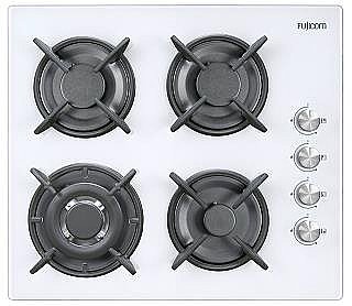 כיריים גז 60 ס''מ 4 להבות דגם Fujicom FJ-GH755W - זכוכית לבנה כיריים גז 60 ס''מ 4 להבות דגם Fujicom FJ-GH755W - זכוכית לבנה